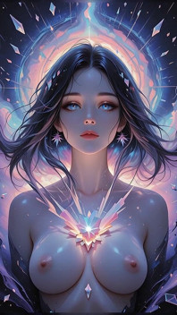 Astral Vortex göttin mit Obsidian Smoke und Crystal Light Fantasy Ai Art Diashow