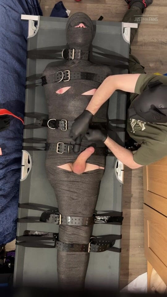 Inmate Cody and SubEdgeX: Twink Completely Mummified and Edged, part 2
