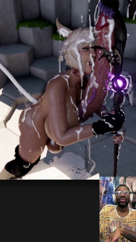 Ebony Ass Twerking Final Fantasy Bunny Girl Cums Super Hard with Her Large Cock