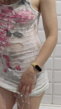 I Found Pretty Girl in the Shower and She Makes Her Dress and White Panties All Wet 4K and I Put My Cock Inside of Her
