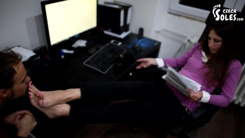 Czech Soles - foot fetish content: Big and sweaty boss' feet