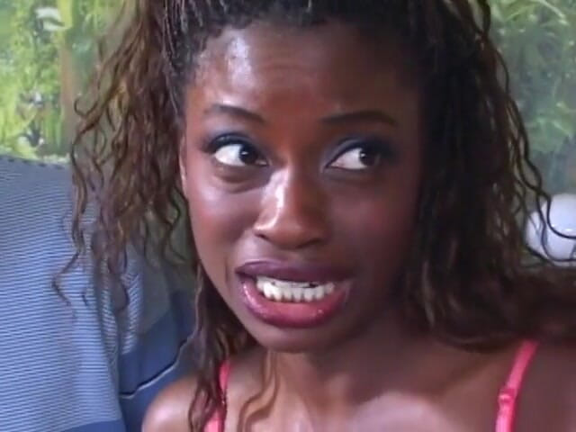 Hot Sex Party: Chocolate skin bitch can handle two cocks like a pro