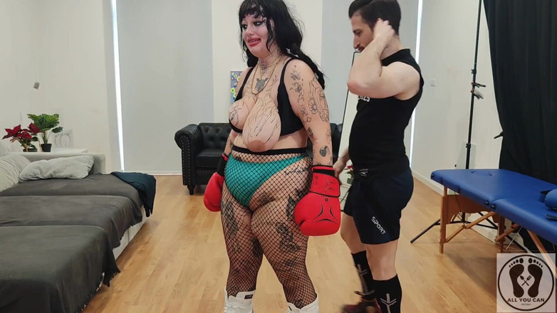 All You Can Fetish: 개인 훈련 통통한 소녀 예기치 않은 장갑 페티쉬 BJ 사정