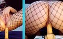 Mirelladelicia striptease: Anal, eksibisialis menunggangi dildo