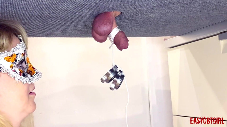 AnnyCandyPainboy: Mistress Plays with the Slave's Dick and Hangs Weights on...