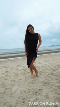 Sexy Vestido Negro Ajustado Y Frío De Belleza