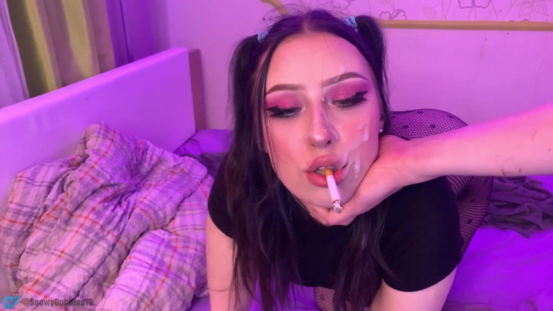 Snowy Bubbles: A Little Spicy Smoking Fetish Video