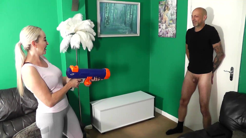 Miss Jessica Wood: Nerf Revenge - Miss Jessica Wood Fires a Nerf Tennis Ball...