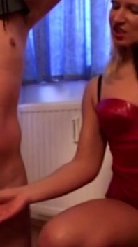 Masked Slave Whipped Red and Cock Teased by Horny Mistresses