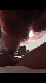 MILF in a Long Blowjob with Cum on Her Tongue