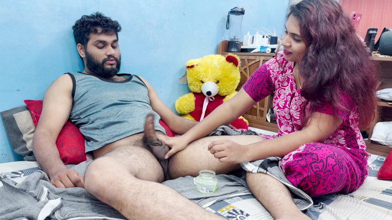Vaishnavysharunraj: Step Sister Doing Penis Massage with Aloevera Gel