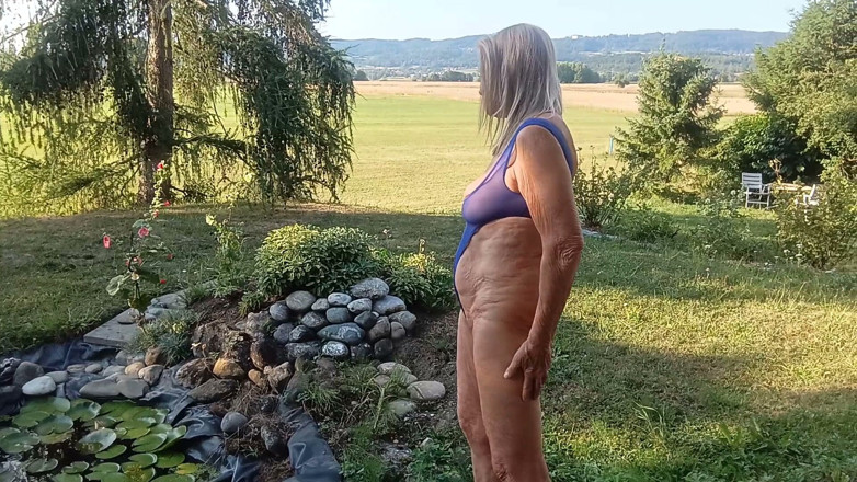 martinawest: Martina Looks Great in a Sexy Blue Swimsuit!