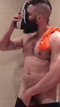 Stepdaddy Loves to Sniff Himself After His Training.