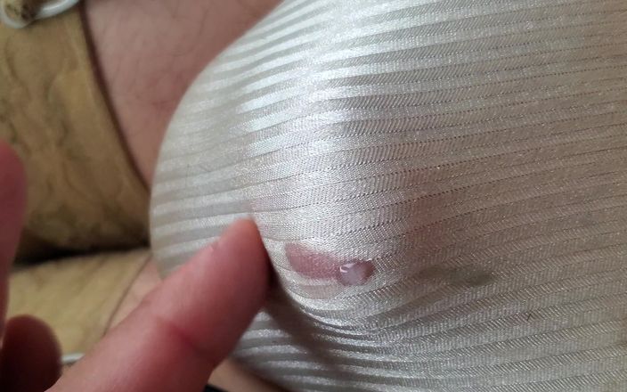 My panties: 내 나일론 누드 줄무늬 니커 아래의 POV Precum, 빈티지 팬티