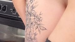 Married Housewife in Denim Shorts Receives the Plumber
