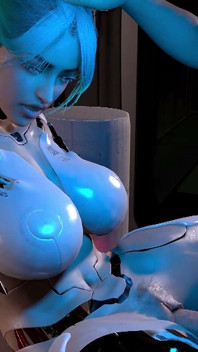 Het poesje van een half gemonteerd seksrobotmeisje testen