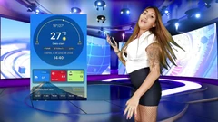 ¡¡Wtf!! La chica del tiempo es follada por un fan en vivo en vivo
