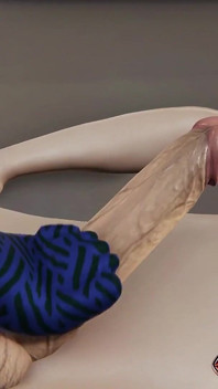 Quente Ms Davidson punheta e punheta com os pés em seu serviço de leggins azuis fazem pau grande gozar muito esperma