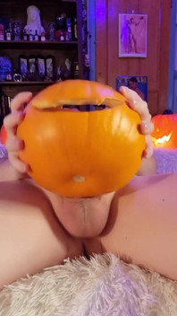 Trick or Treat Big Dick Femboy Fucks a Pumpkin