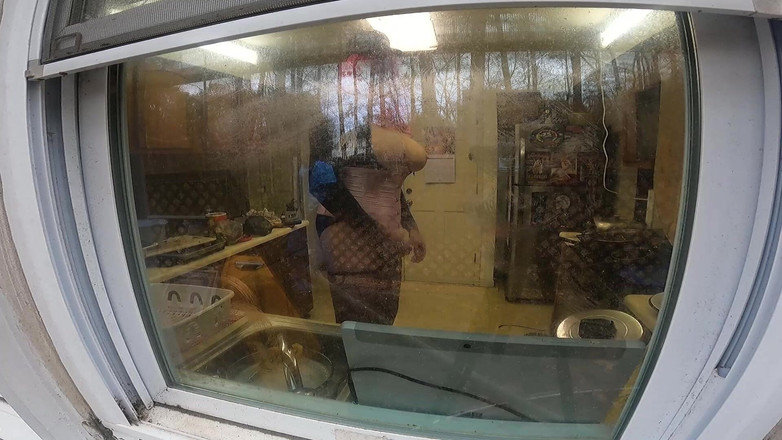 Jon Screcrow: Big Fake Tits Crossdresser Doing Housework in Corset and Heels