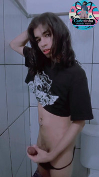 Carlezinha - Cocky Babe Slut Naked, Legs Wide Open Jerking off Fast Trans Woman Transvestite Slut Naked