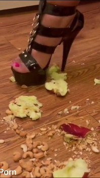 Pissing Squashing Fruits with My High Heels