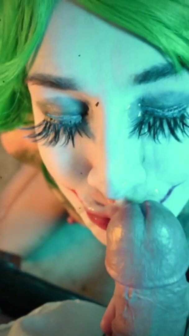 PNW Porn: Joker Sucks Cock a Cosplay Makeup Facial