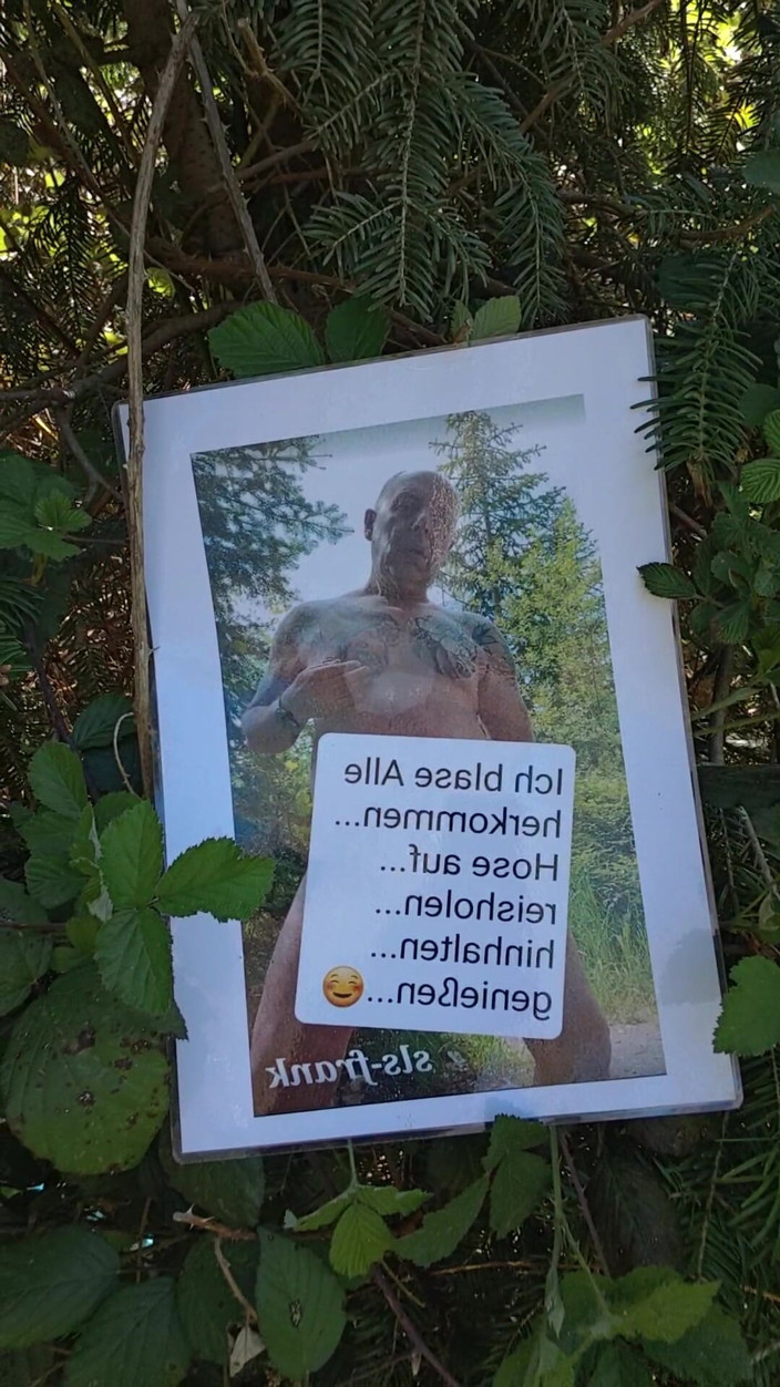 sls-frank: SLS-Frank kráčí nahý přes oblast pro plavbu na parkovišti pro...