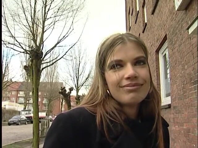 Lucky Cooch: Brunette beauty interviewed on the street