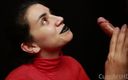 CumArtHD: CFNM - Roulé rouge, lèvres noires - branlette + éjaculation dans la bouche + éjaculation sur...