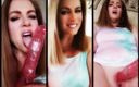 Nikki Nevada: Sexig MILF Nikki i slipsfärgsklänning onanerar