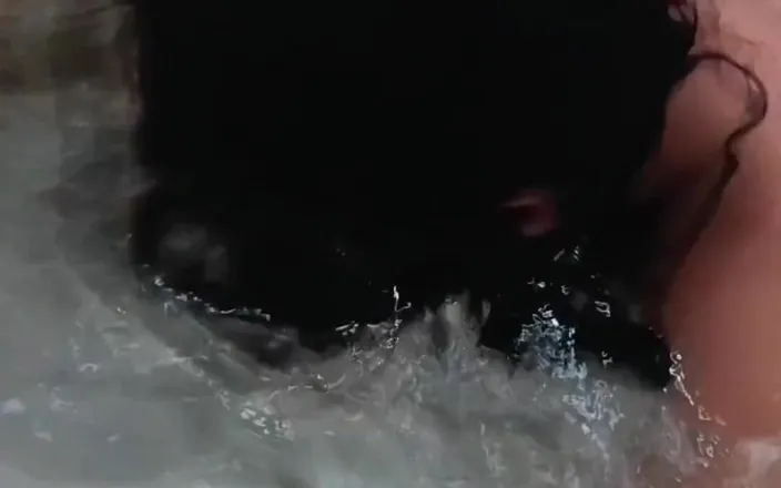 Anabel 693: Underwater, Blowing Bubbles with a Blindfold on