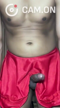 Sexy Gym Boy Dick Cuming Out From Red Thong & Skirt