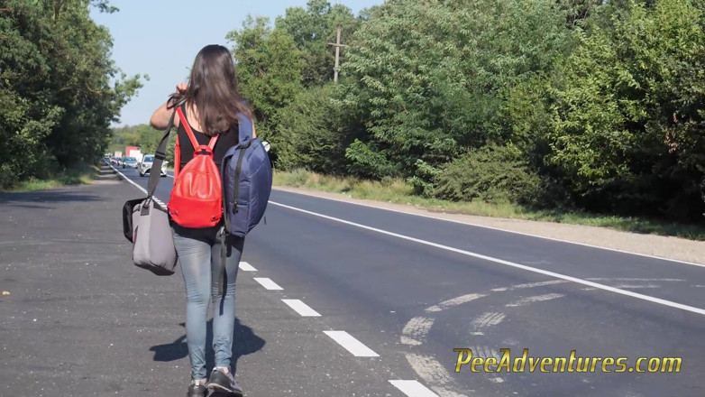 Pee Adventures: Waiting for her boyfriend with her bladder full