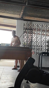 Camera Films Straight Players Playing Pool and Naked