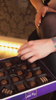 Latex Mistress Valentines Chocolates: Served High Heel CFNM