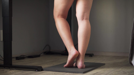 Teasecombo 4K: Watching Teen Calves At Standing Desk