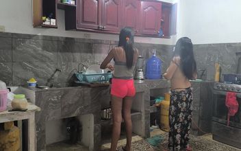 We Are Cooking Lunch and Then We Start Undressing in the Kitchen