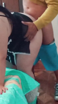 Stepson Catches His Stepmom Making the Bed - Close up Ass and Hard Fucking with His Big Black Cock