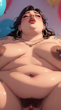 BBW Rope Bondage with Balloons - Beautiful Pussy on Full Display
