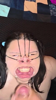 I Have a Big Ball in My Asshole While He Fucks Me, Humiliates Me, Cums and Pisses on My Face