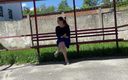 Elena studio: Masturbating with Banana and Eating It on Bus Station in...