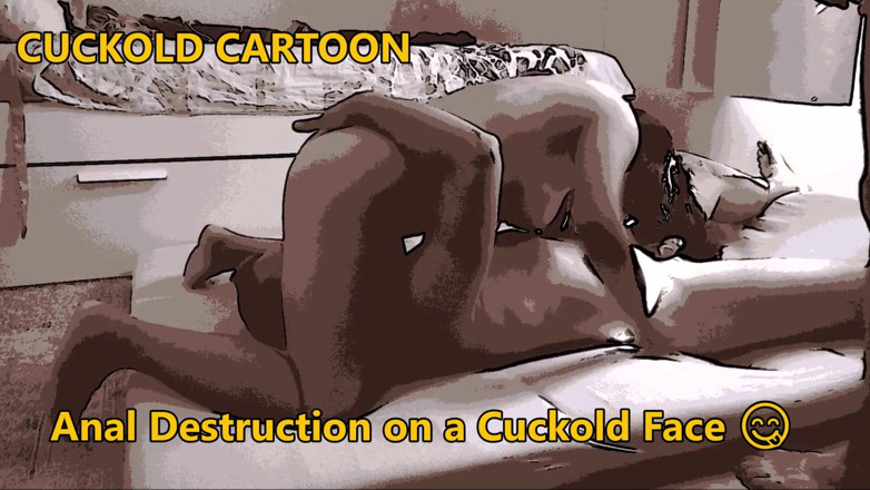 Cuckoby: Aldatılan adamın yüzünde çizgi film anal yıkımı