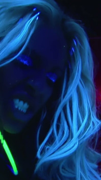 Glow-in-the-dark Dildo - Fishnet Blonde and Brunette Play Under Blacklight