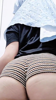 A Malaysian Hijabi Girl in Shorts Showing off Her Ass
