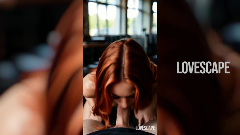 Lovescape: Ruiva gata arriscada ao ar livre martelando