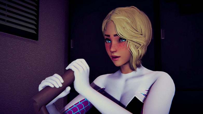 Waifu club 3D: Gwen runkar av din kuk tills du kommer