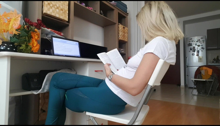 Erotic Tanya: Silent, Quiet Farts at the Desk