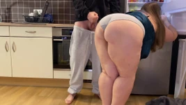 I Fuck and Cum in My Mother-in-law's Panties, Holding My Mother-in-law's Fat Ass
