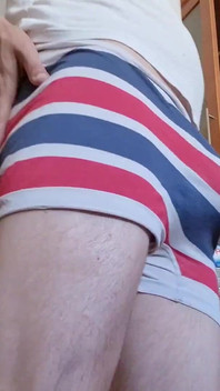 Showing off My Boxers and Bulge in the Kitchen